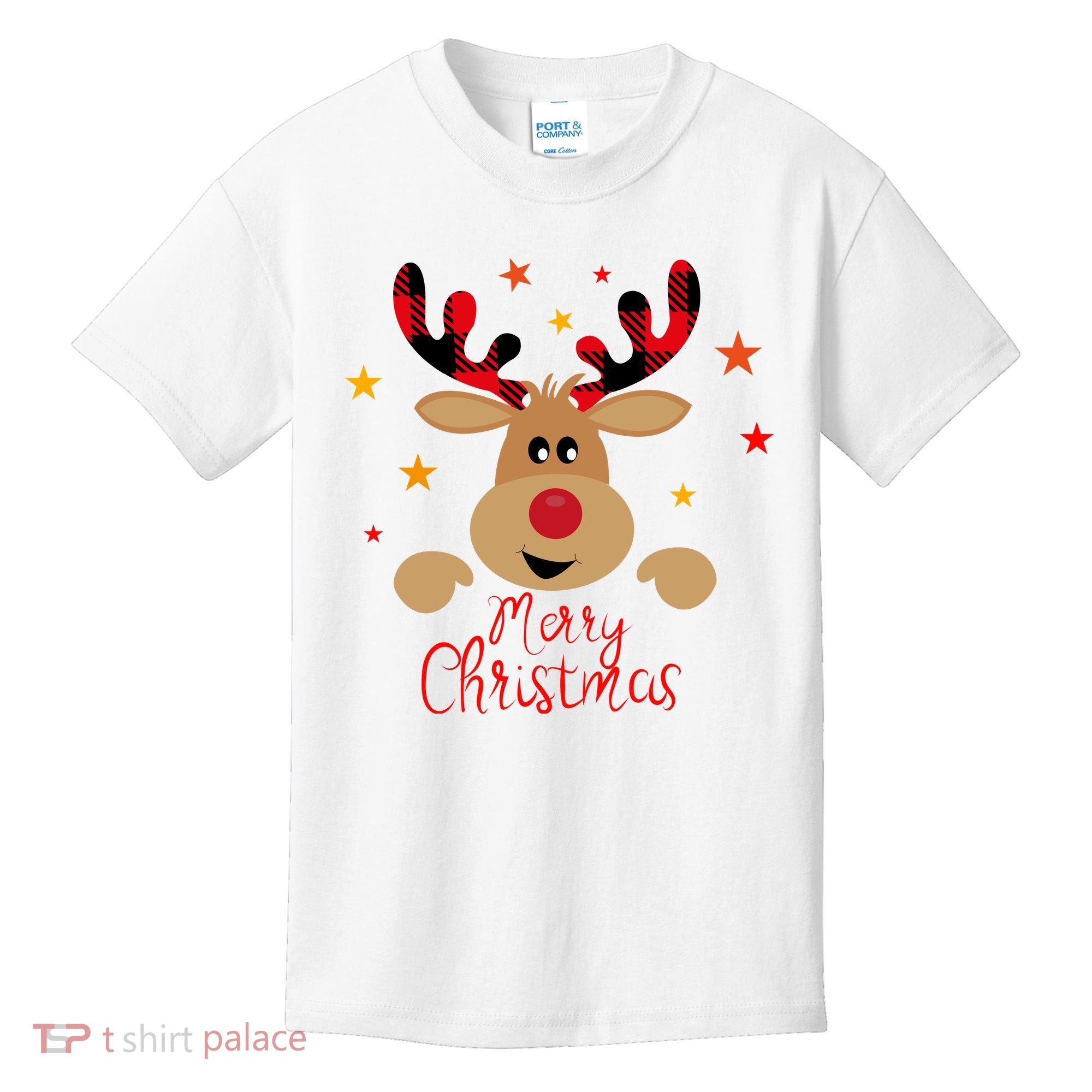 Merry Christmas Reindeer Holiday Cute Kids T-Shirt