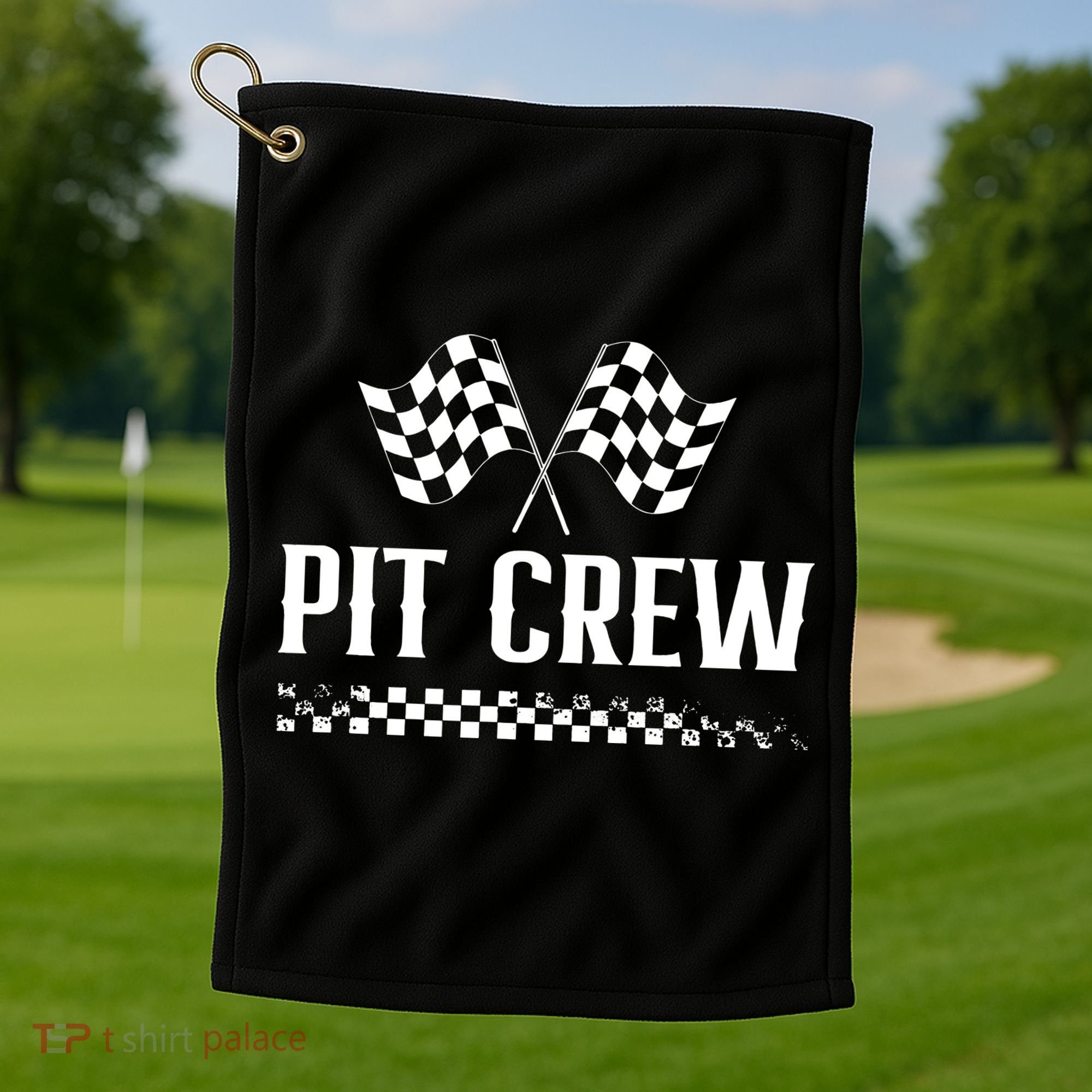 Mechanic Car Race Track Pit Crew Racing Golf Towel