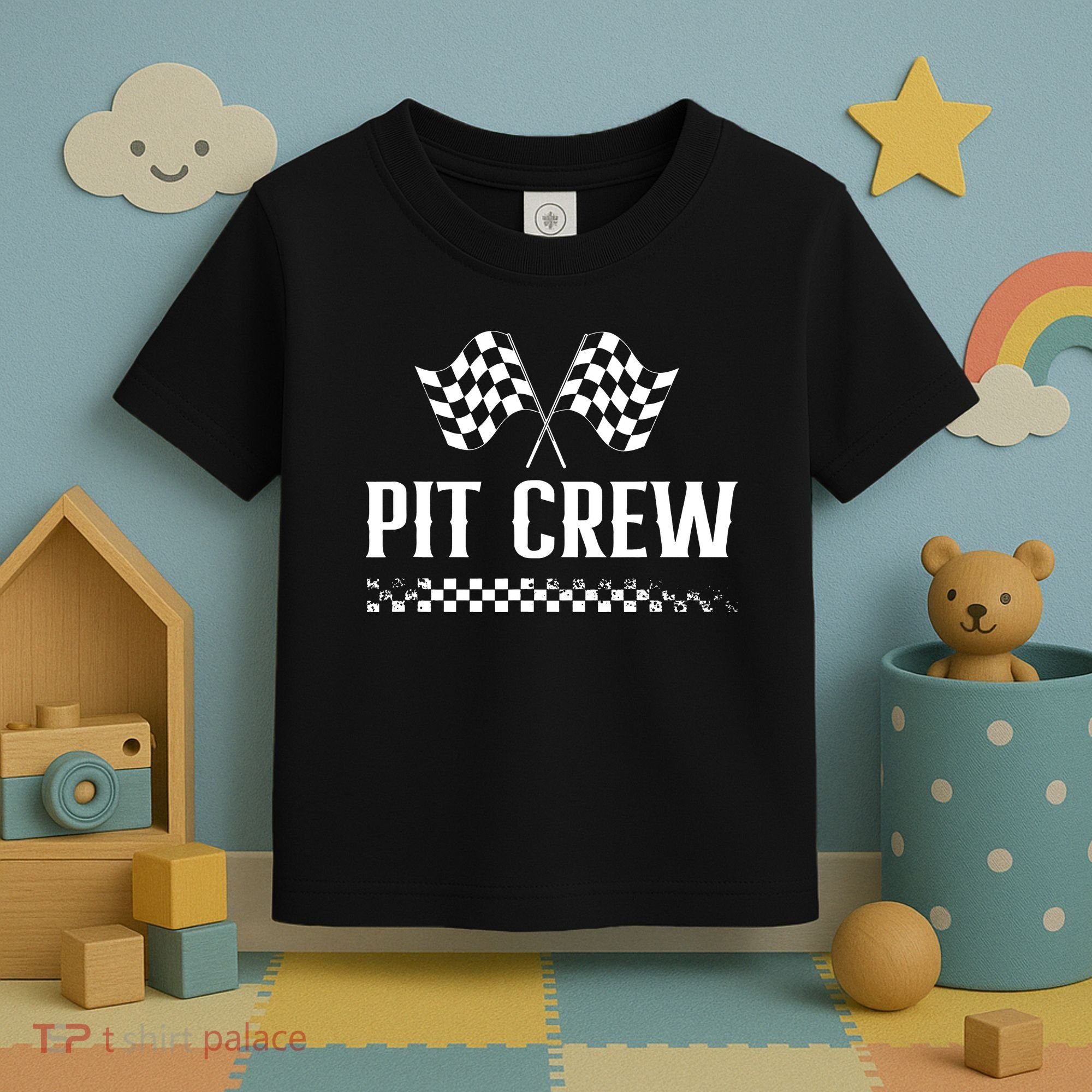Mechanic Car Race Track Pit Crew Racing Toddler T-Shirt