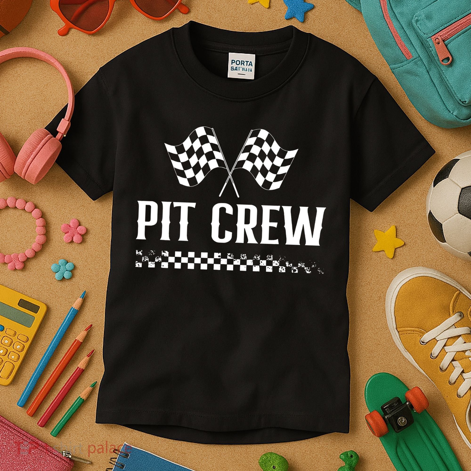 Mechanic Car Race Track Pit Crew Racing Kids T-Shirt