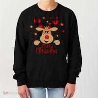 Merry Christmas Reindeer Cute Holiday Women's Sweatshirt thumb 0