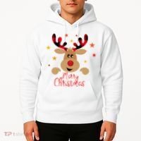 Merry Christmas Reindeer Cute Holiday Hoodie thumb 2