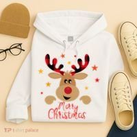 Merry Christmas Reindeer Cute Holiday Hoodie thumb 4