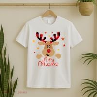 Merry Christmas Reindeer Cute Holiday T-Shirt thumb 2