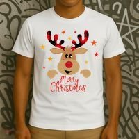 Merry Christmas Reindeer Cute Holiday T-Shirt thumb 3