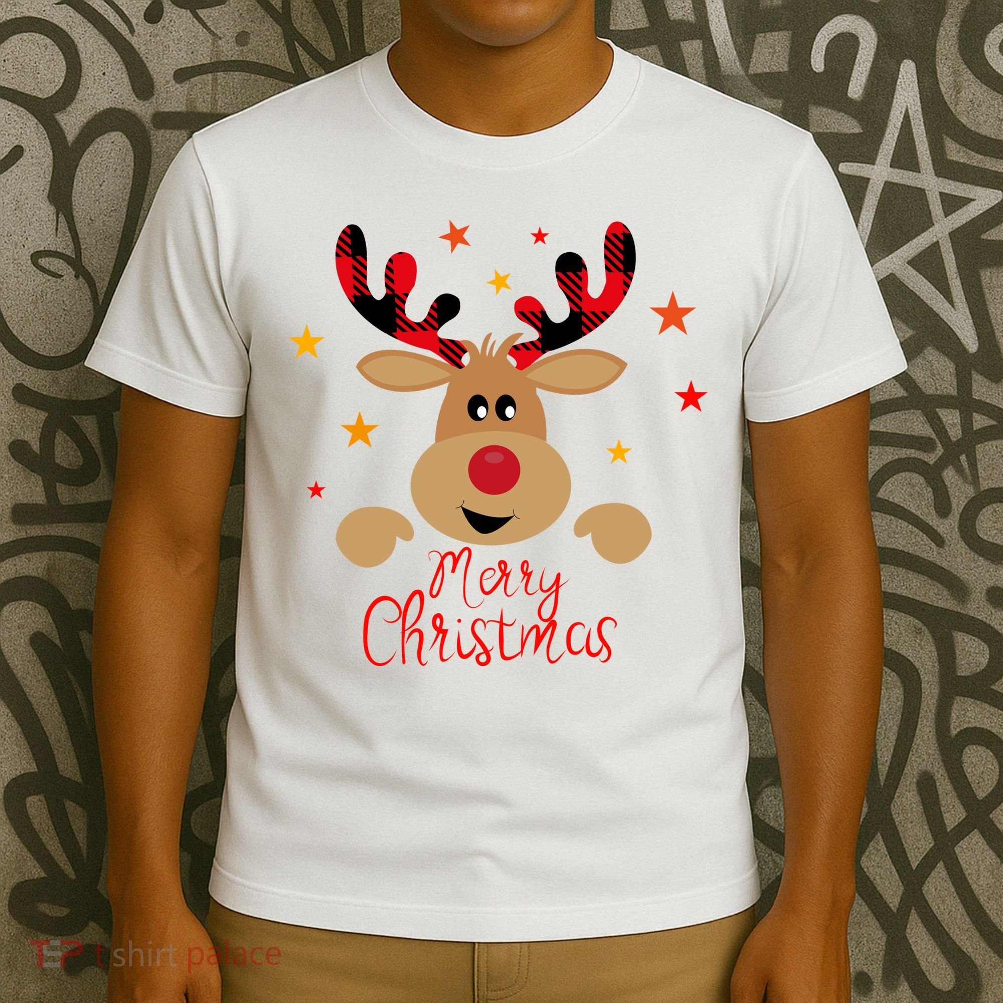 Merry Christmas Reindeer Cute Holiday T-Shirt