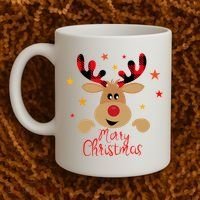 Merry Christmas Reindeer Cute Holiday Coffee Mug thumb 2