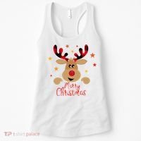 Merry Christmas Reindeer Cute Holiday Women's Tank Top thumb 0