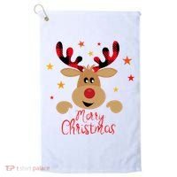 Merry Christmas Reindeer Cute Holiday Golf Towel thumb 0