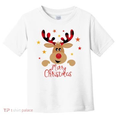 Merry Christmas Reindeer Cute Holiday Toddler T-Shirt