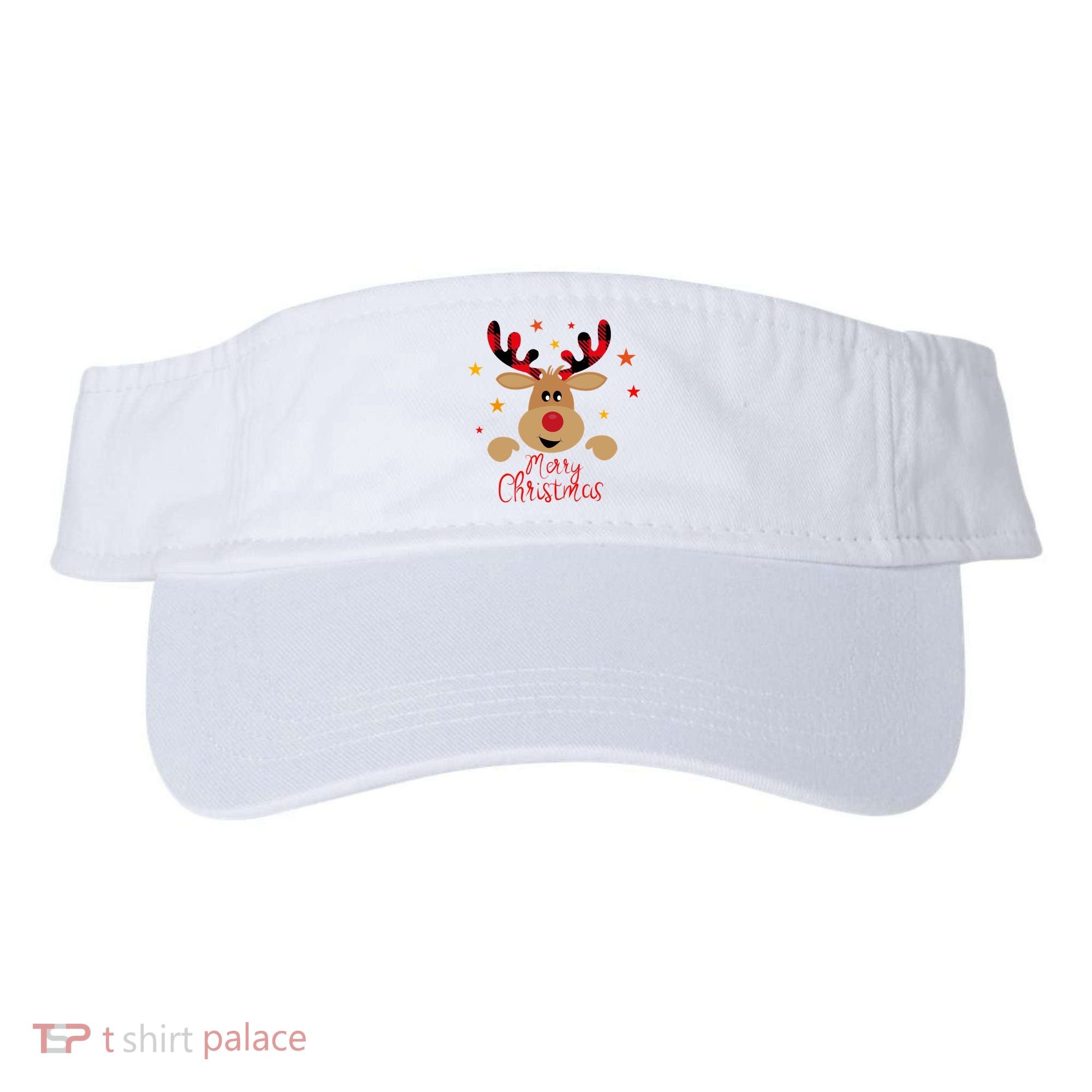 Merry Christmas Reindeer Cute Holiday Visor
