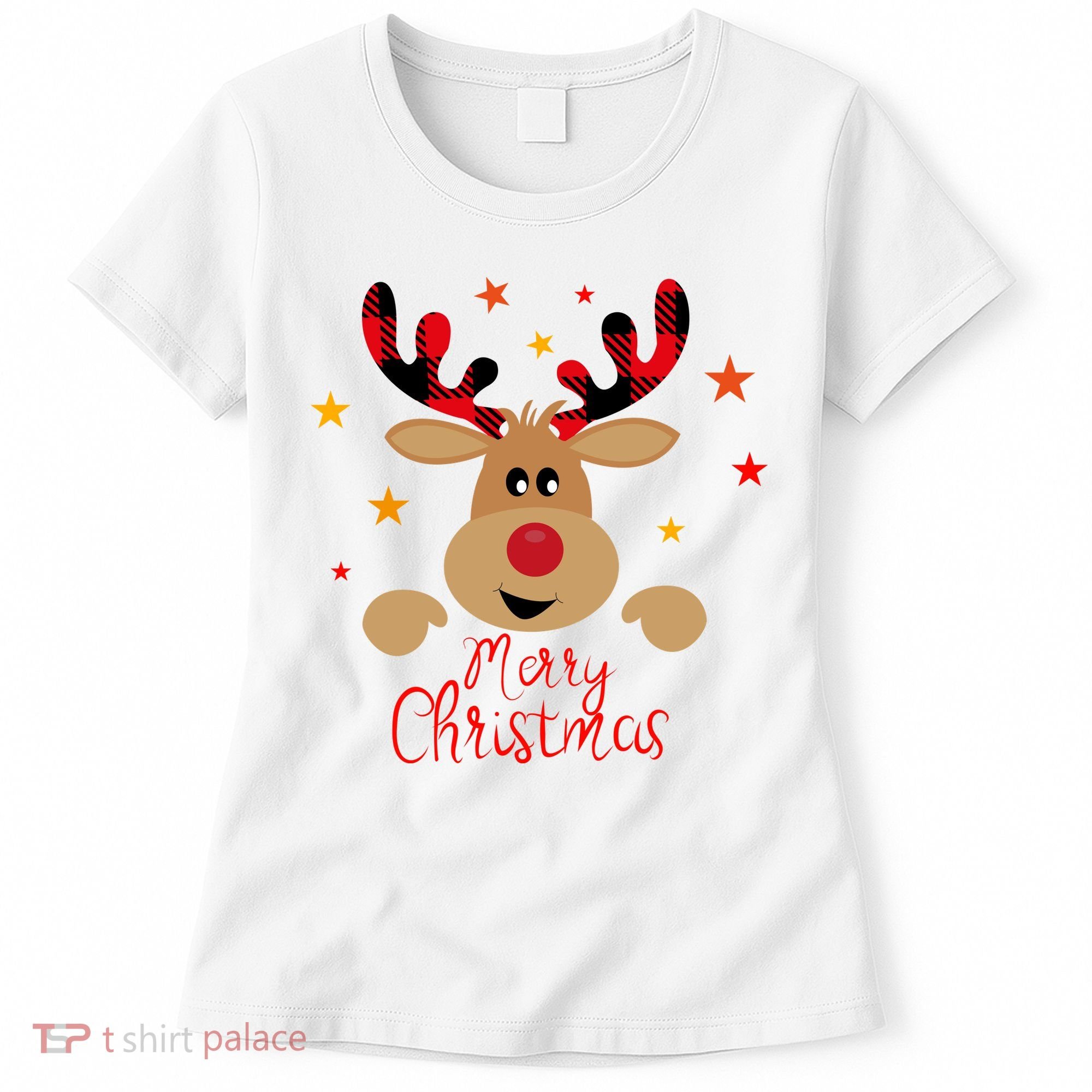Merry Christmas Reindeer Cute Holiday Women's T-Shirt
