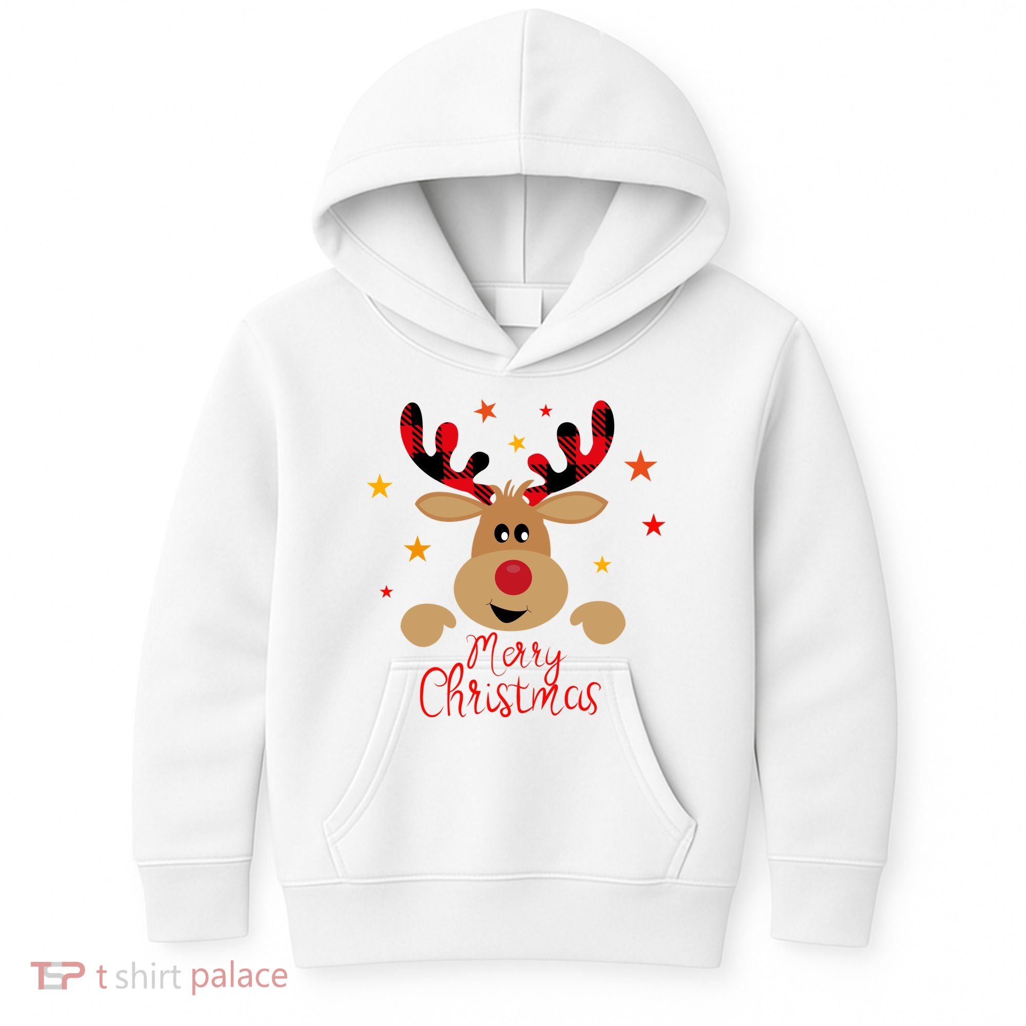Merry Christmas Reindeer Cute Holiday Kids Hoodie