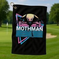 Mothman Cryptozoology Retro Cryptid Golf Towel thumb 1