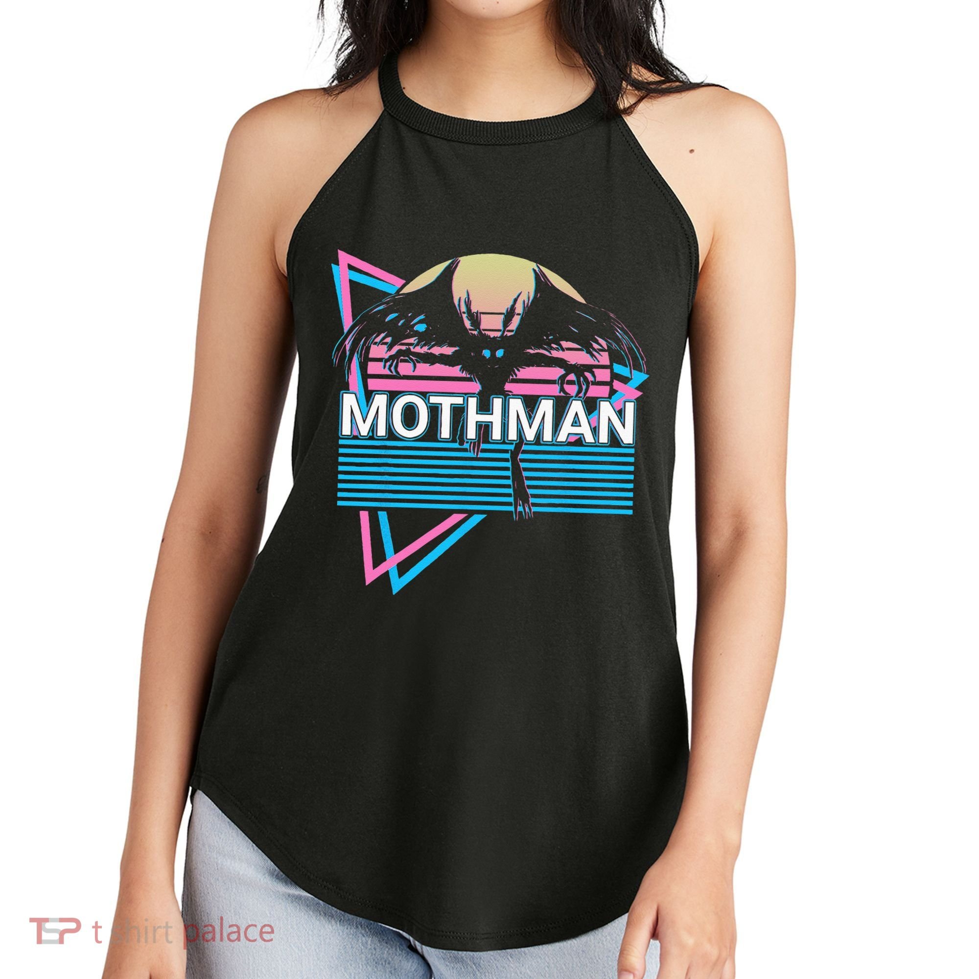 Mothman Cryptozoology Retro Cryptid Women's Perfect Tri Rocker Tank