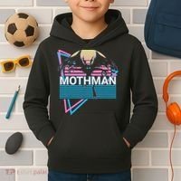 Mothman Cryptozoology Retro Cryptid Kids Hoodie thumb 2