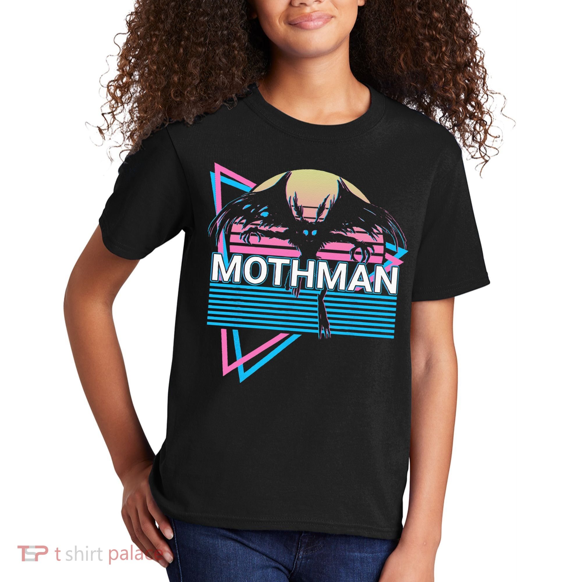 Mothman Cryptozoology Retro Cryptid Kids T-Shirt