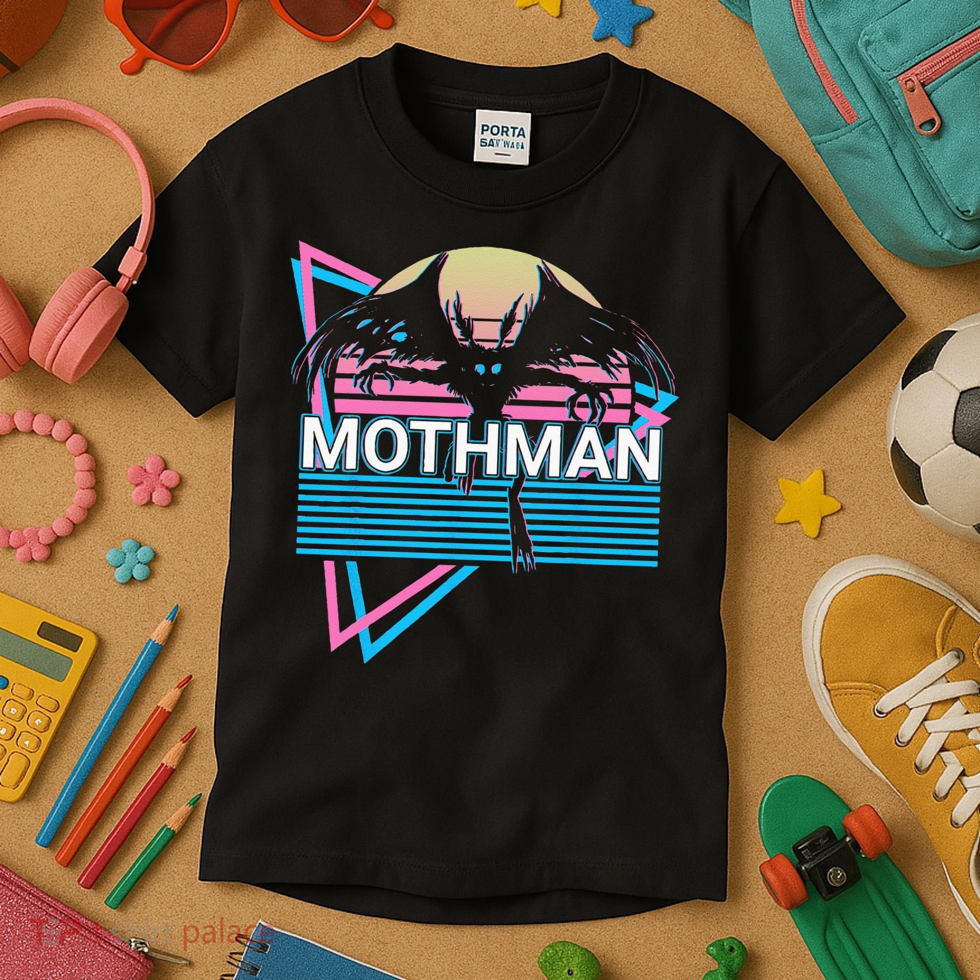 Mothman Cryptozoology Retro Cryptid Kids T-Shirt