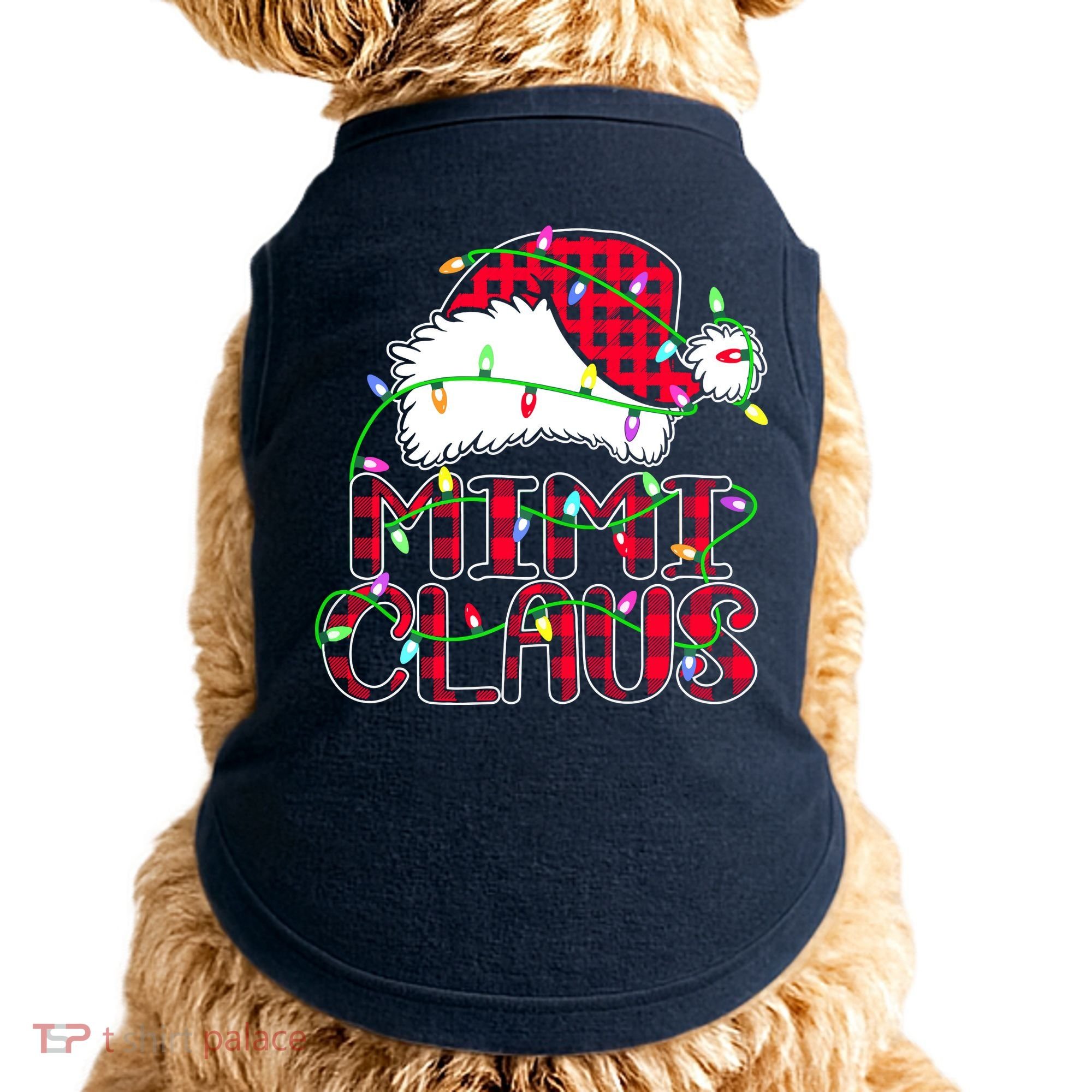 Mimi Claus Shirt Christmas Lights Pajama Family Matching Doggie Tank