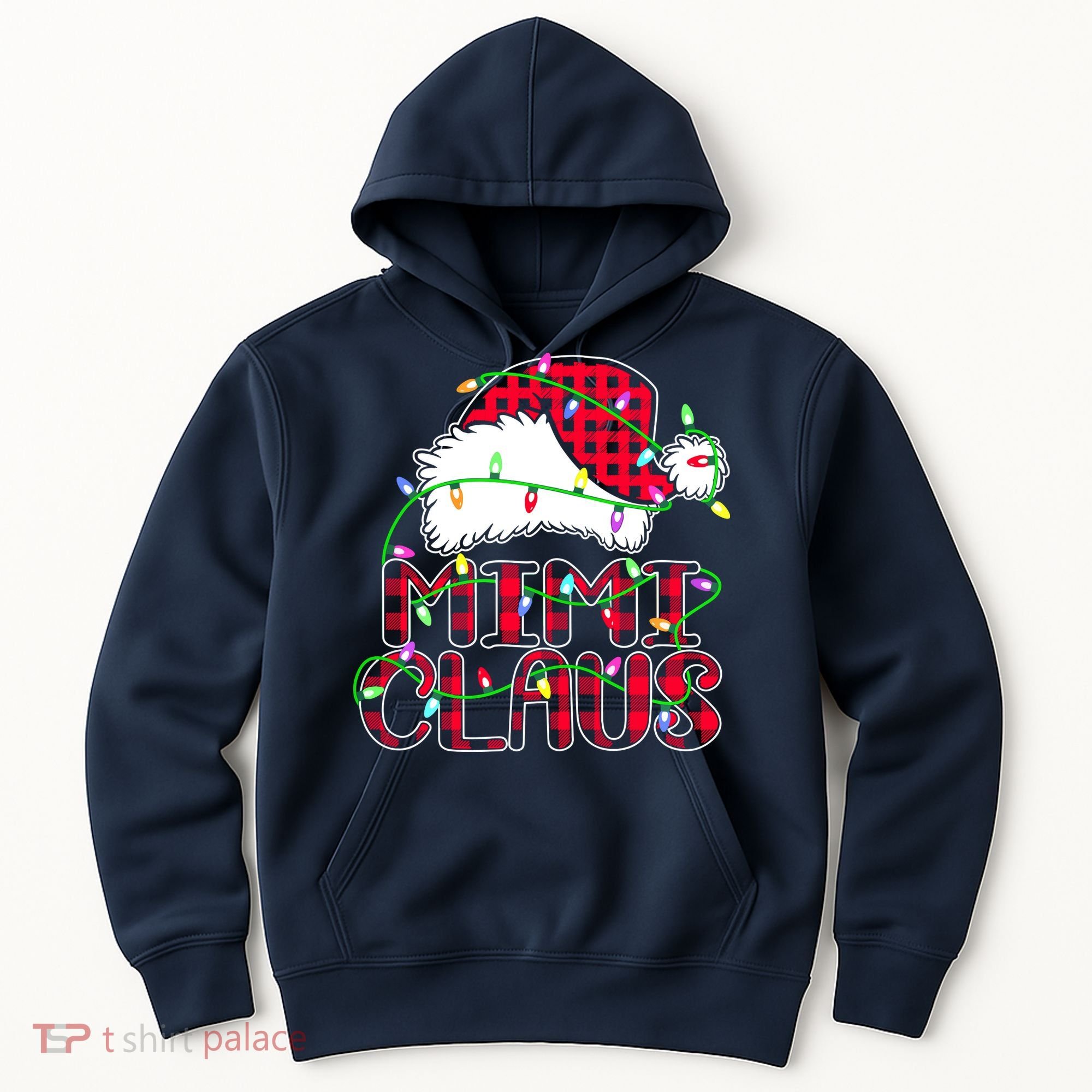 Mimi Claus Shirt Christmas Lights Pajama Family Matching Hoodie