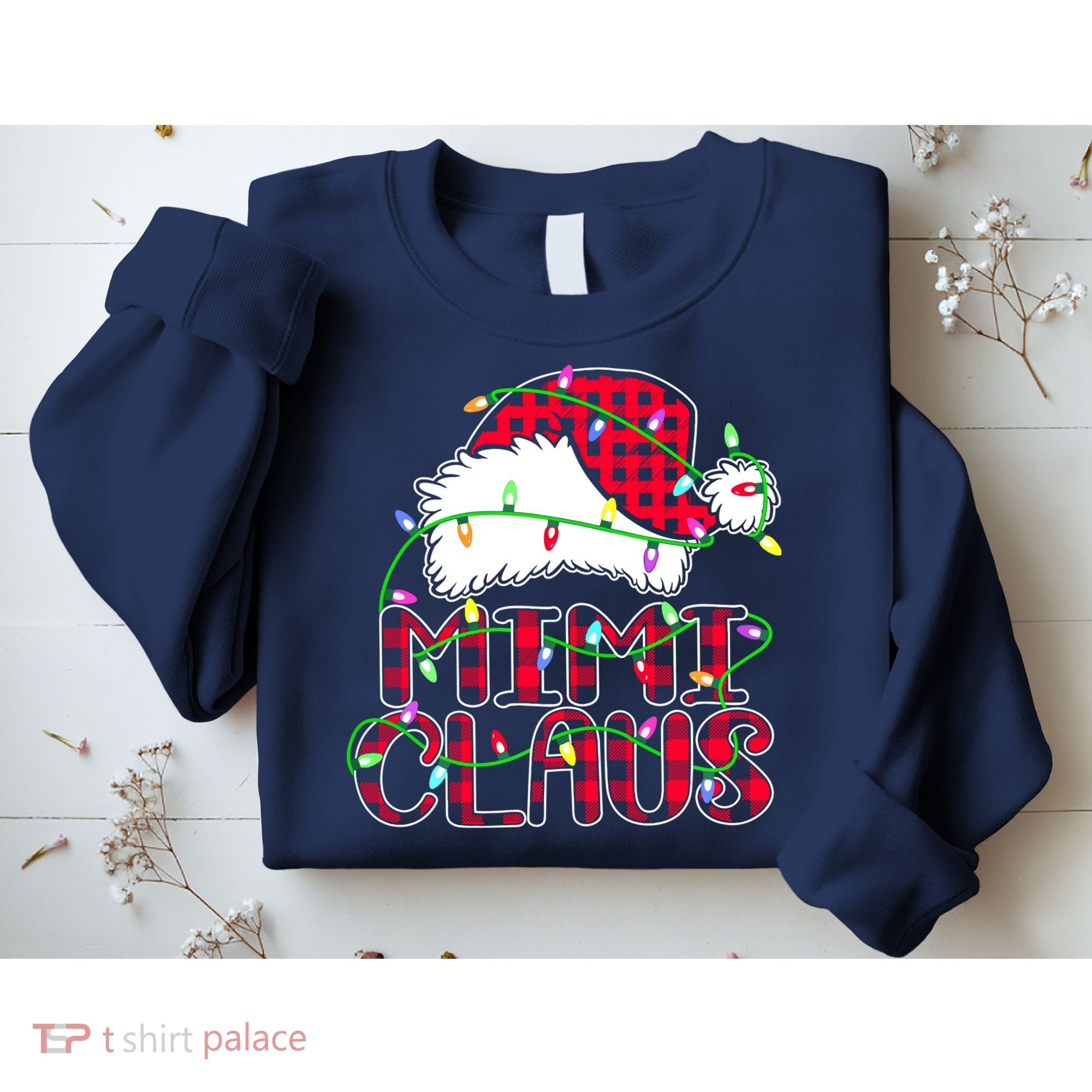 Mimi Claus Shirt Christmas Lights Pajama Family Matching Sweatshirt