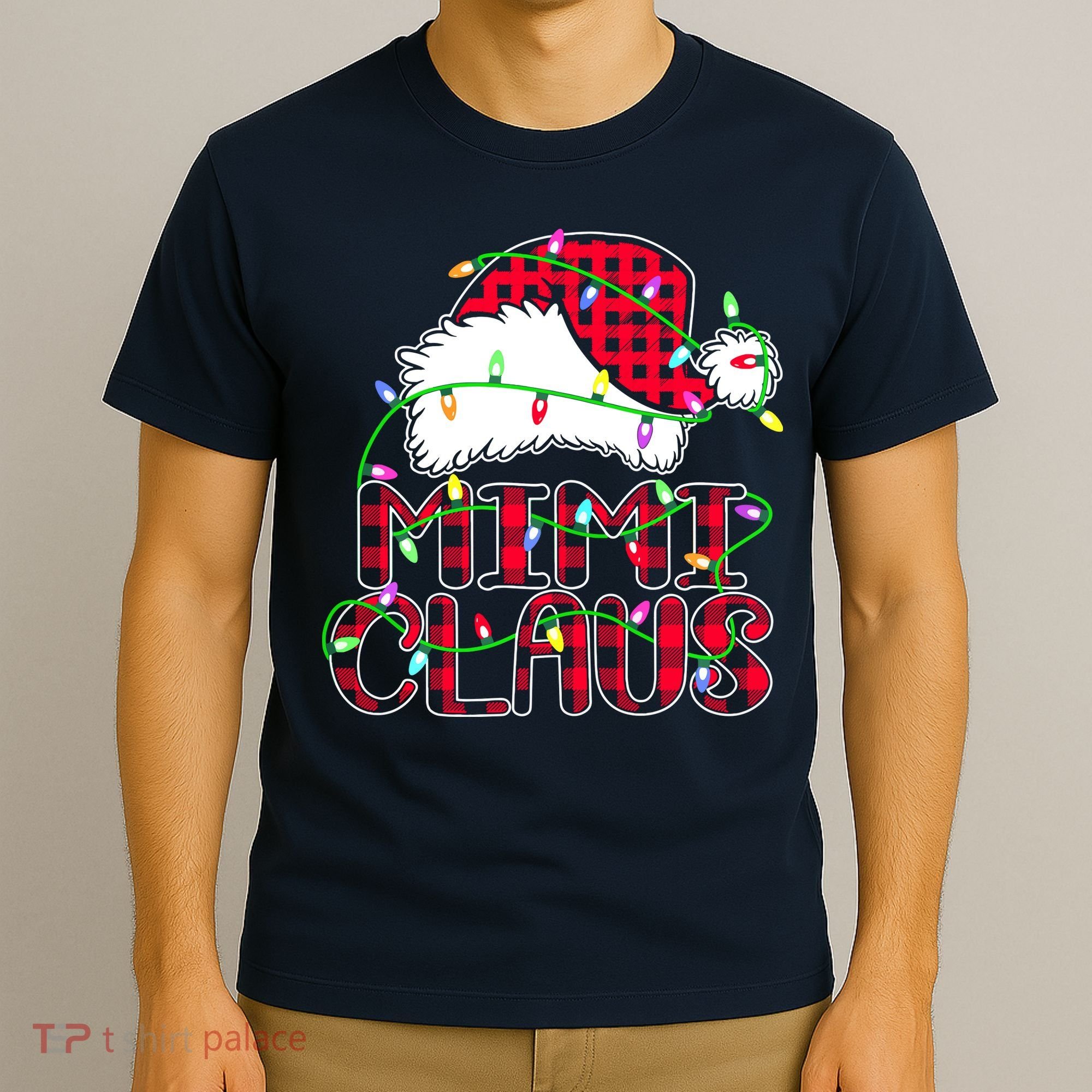 Mimi Claus Shirt Christmas Lights Pajama Family Matching T-Shirt