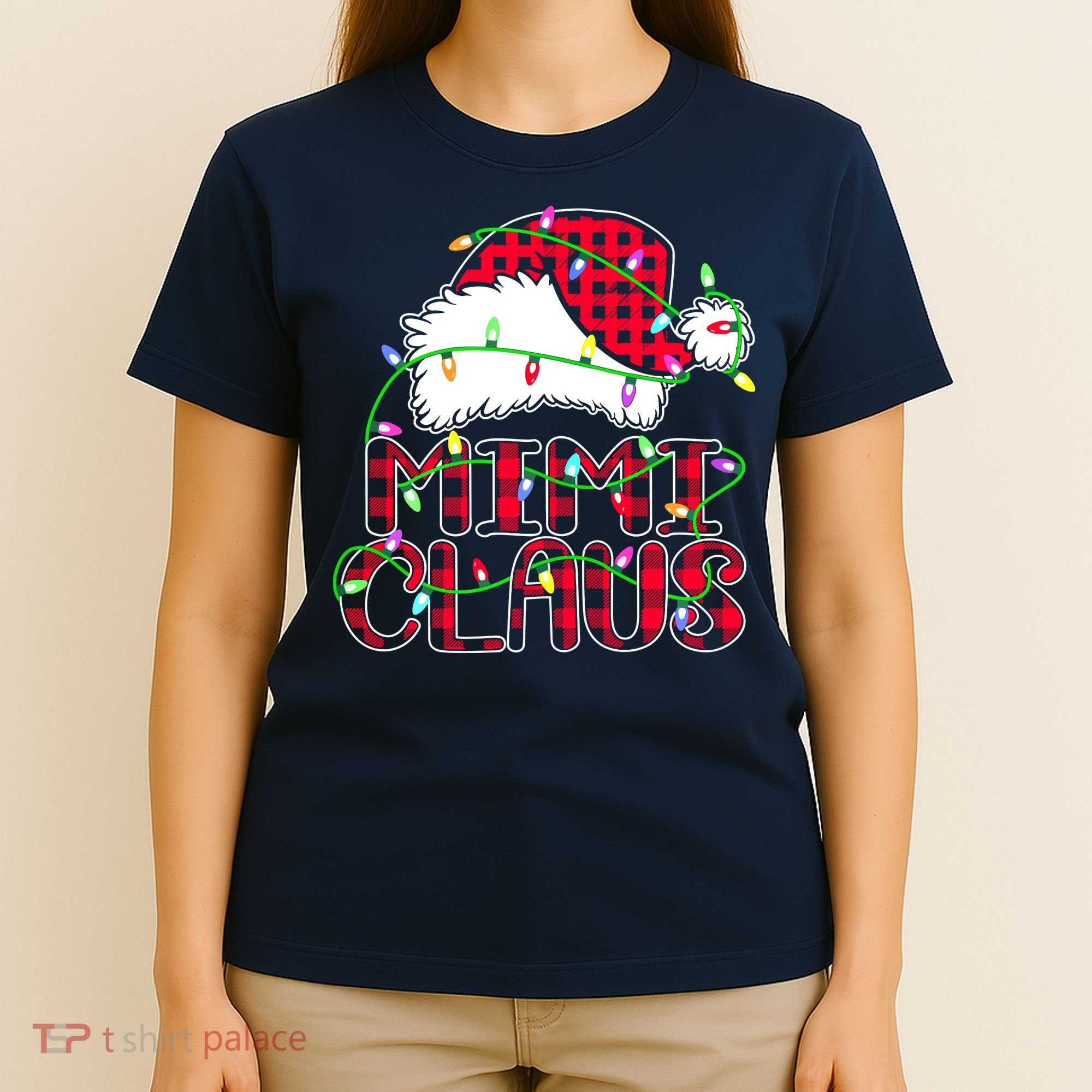 Mimi Claus Shirt Christmas Lights Pajama Family Matching T-Shirt