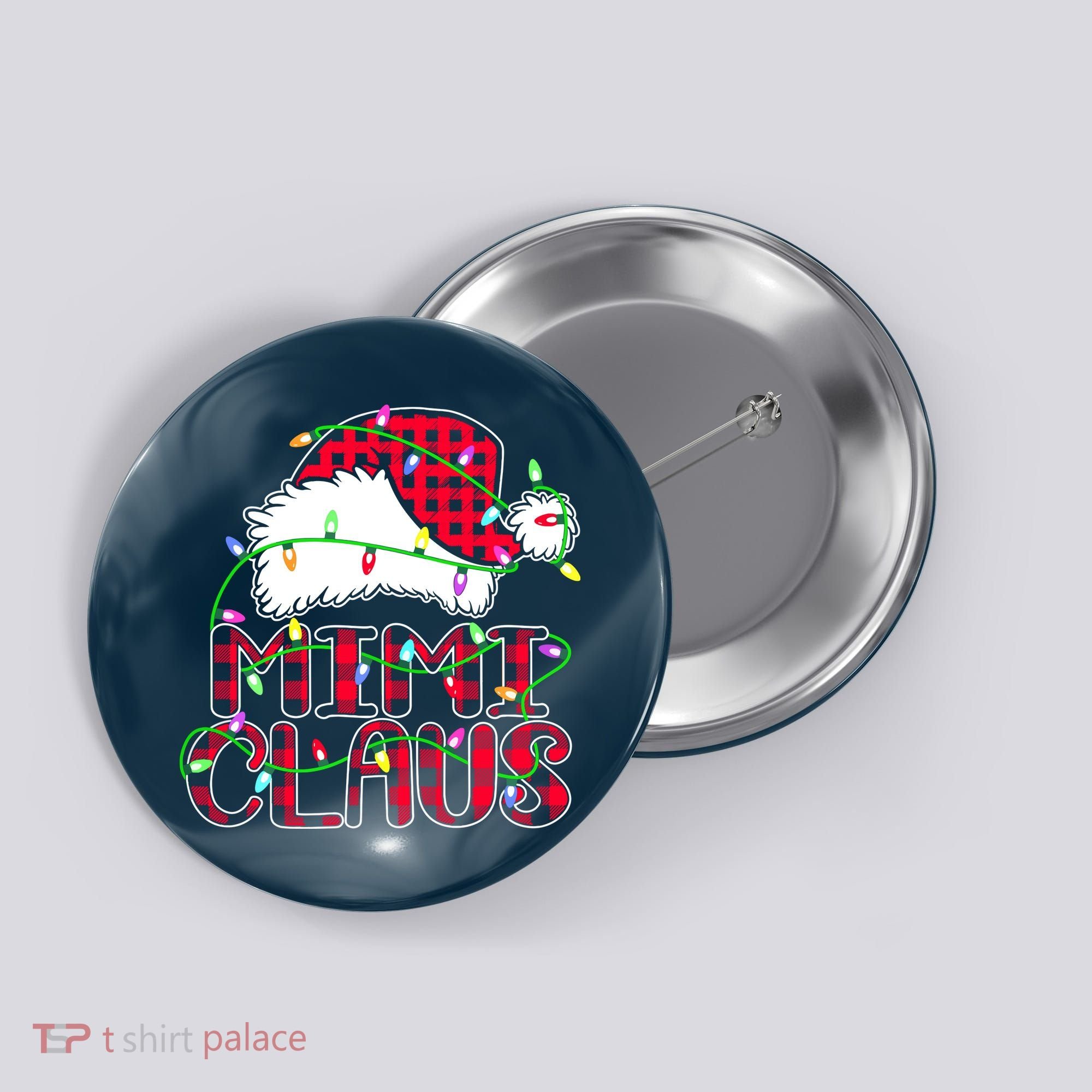 Mimi Claus Shirt Christmas Lights Pajama Family Matching Button