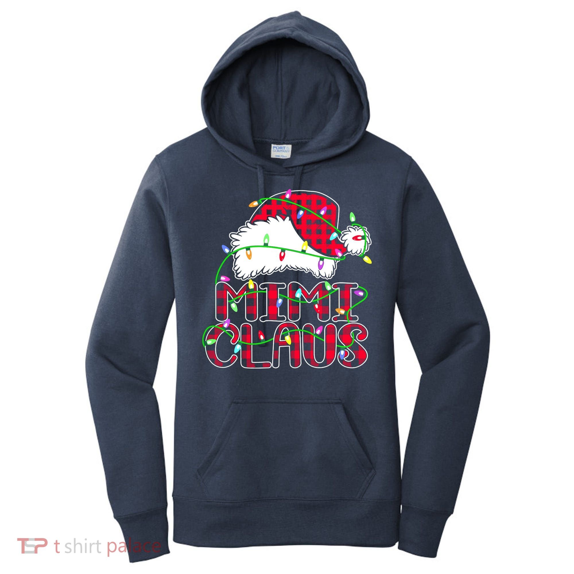 Mimi Claus Shirt Christmas Lights Pajama Family Matching Women's Hoodie