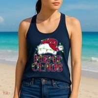 Mimi Claus Shirt Christmas Lights Pajama Family Matching Women's Tank Top thumb 2