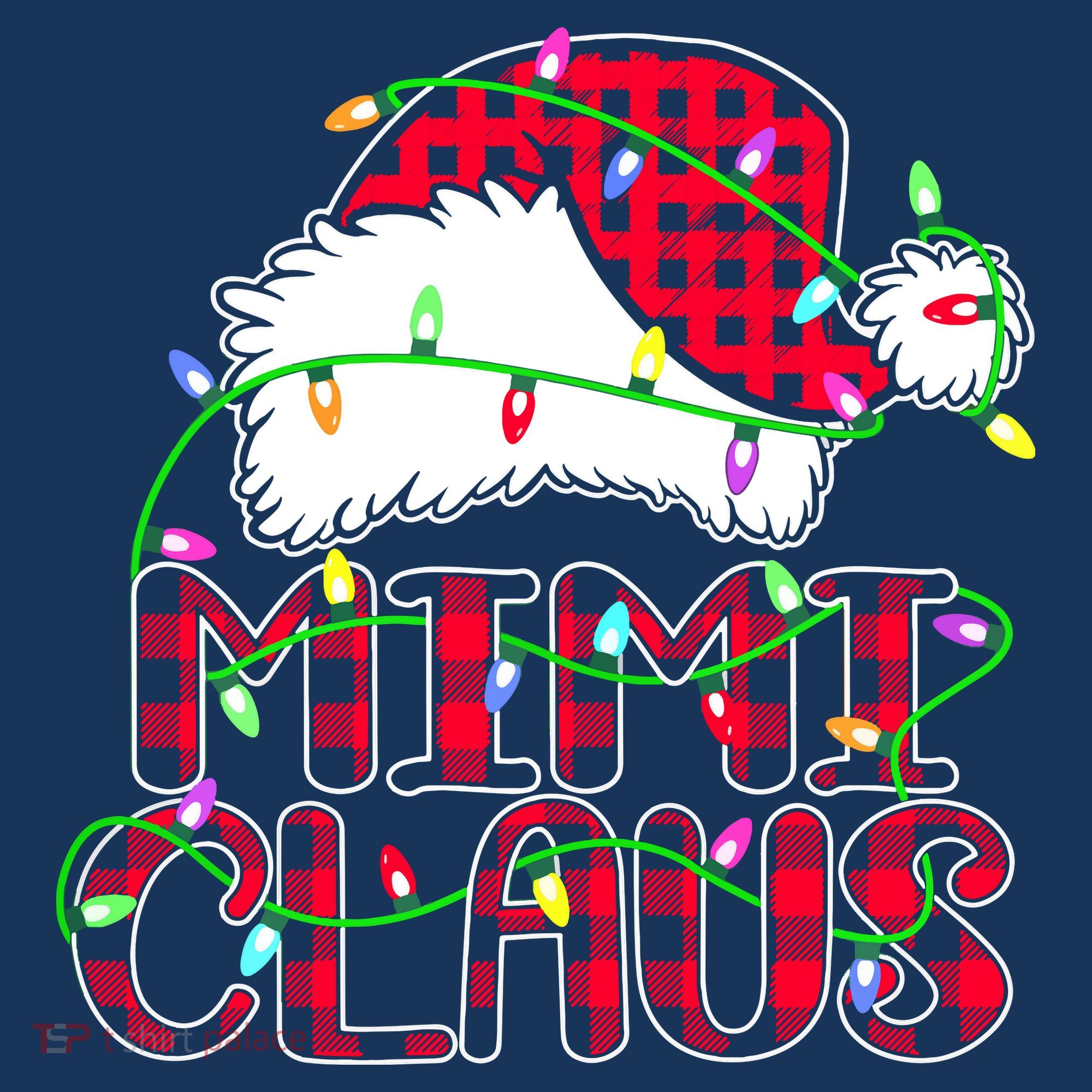 Mimi Claus Shirt Christmas Lights Pajama Family Matching Women's Tank Top