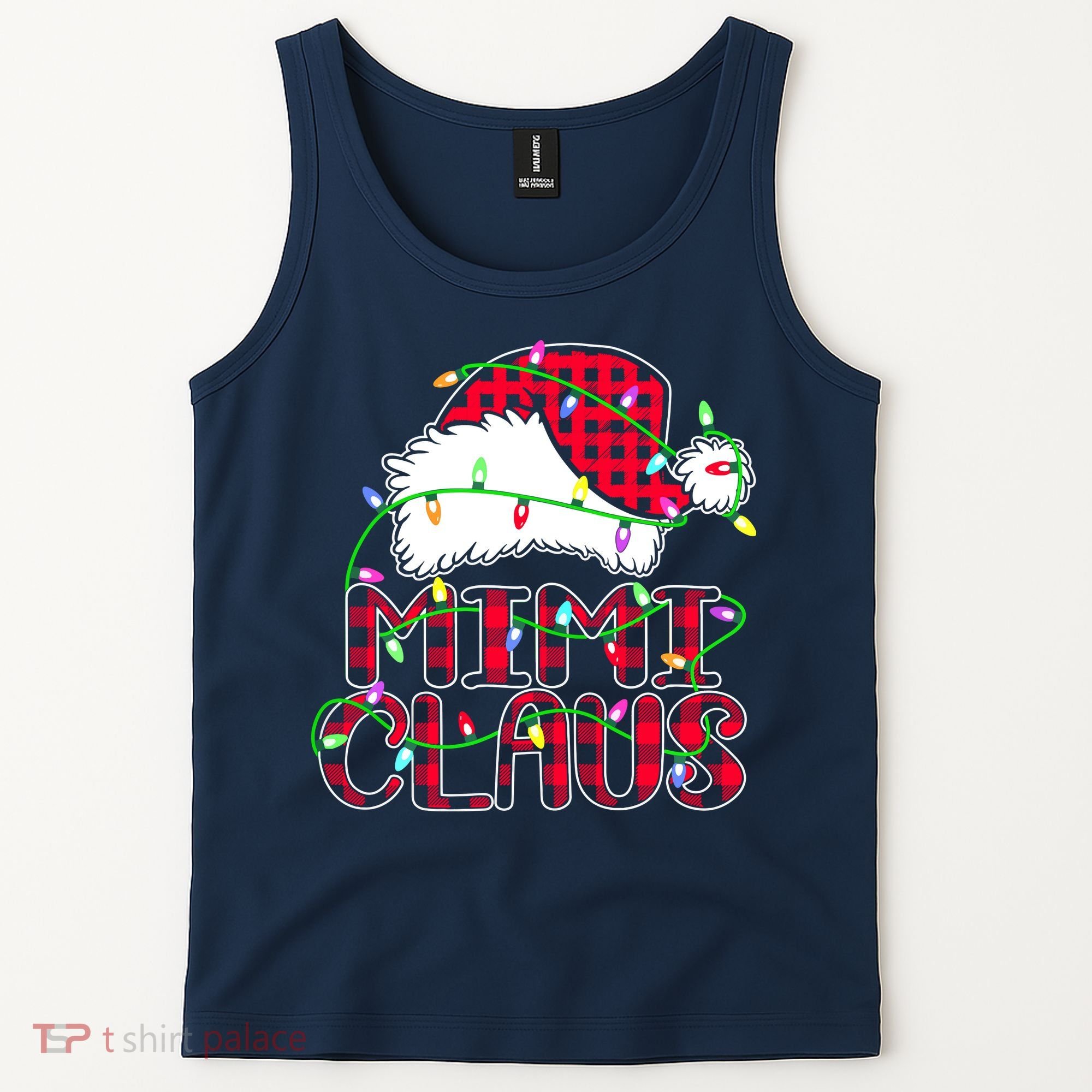 Mimi Claus Shirt Christmas Lights Pajama Family Matching Tank Top