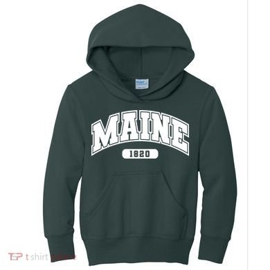Maine Collegiate Style 1820 Kids Hoodie