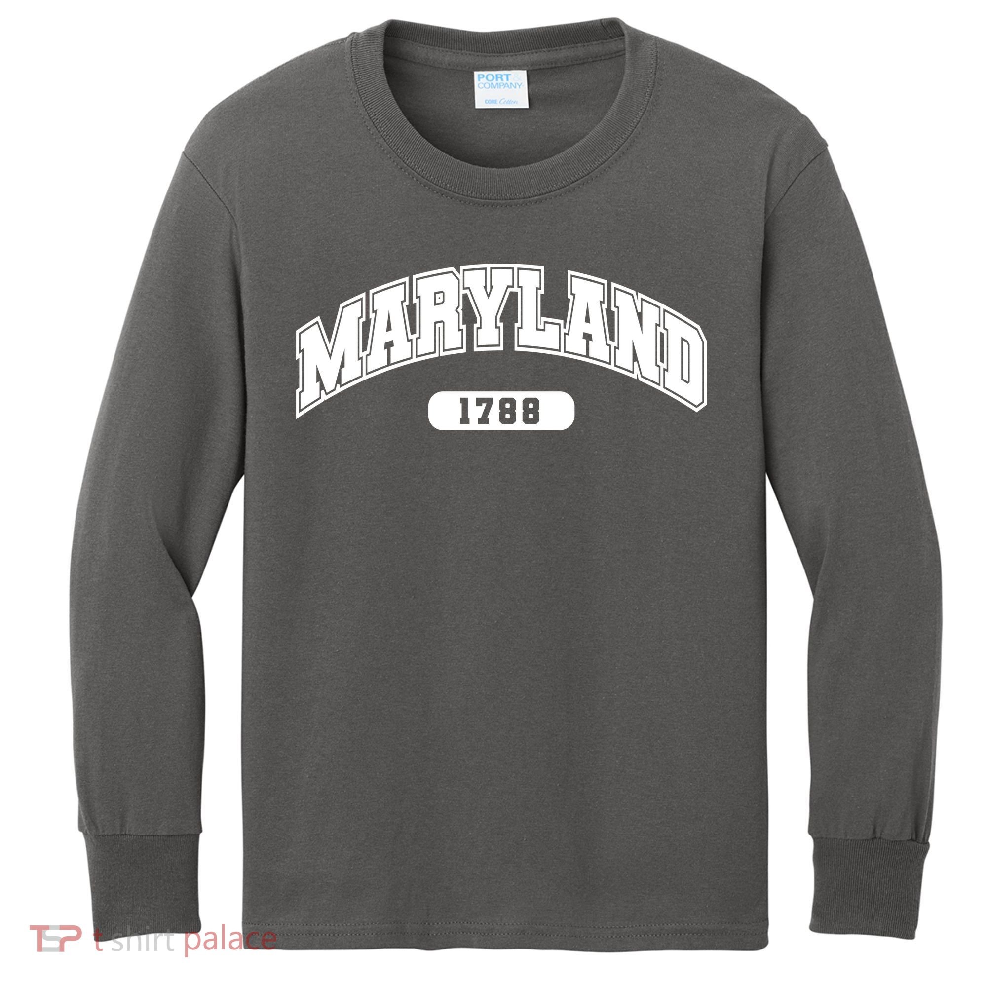 Maryland Collegiate Style 1788 Kids Long Sleeve Shirt