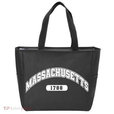 Massachusetts Collegiate Style 1788 Tote Bag