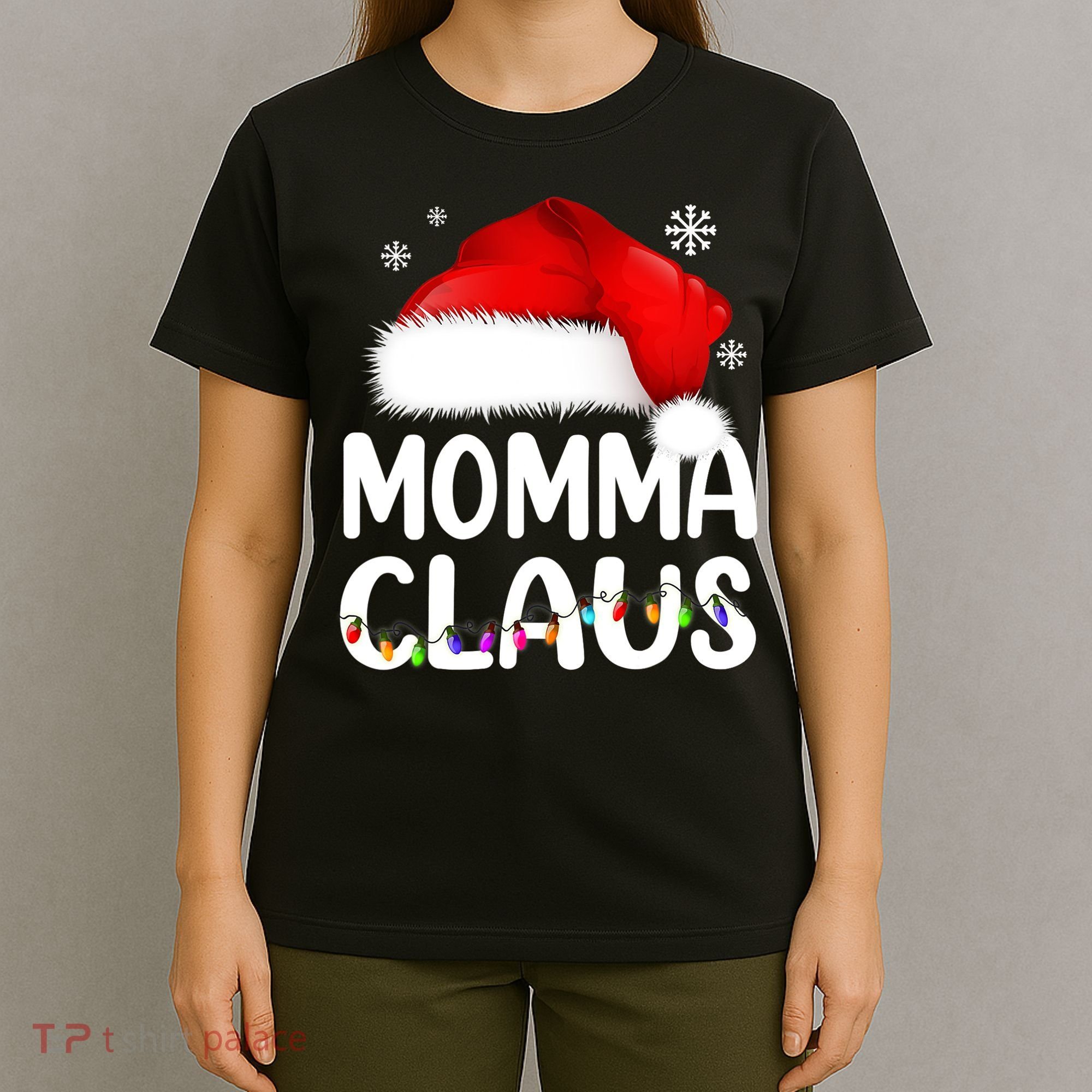 Momma Claus Shirt Christmas Pajama Family Matching Xmas T-Shirt