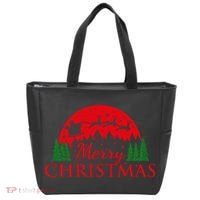 Merry Christmas Santa Reindeer Holiday Gift Tote Bag thumb 0