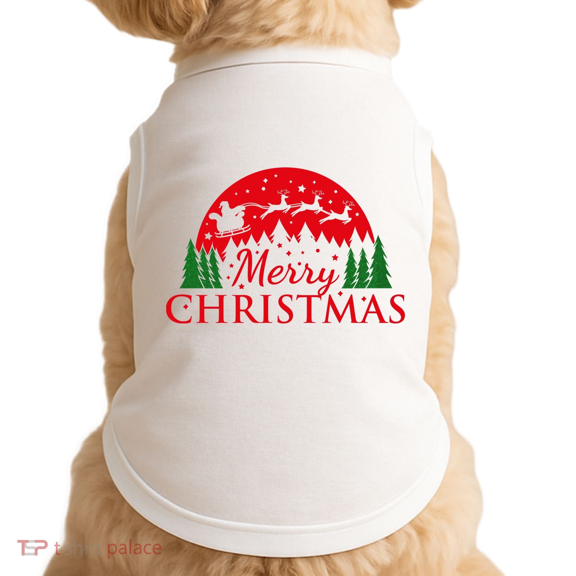Merry Christmas Santa Reindeer Holiday Gift Doggie Tank
