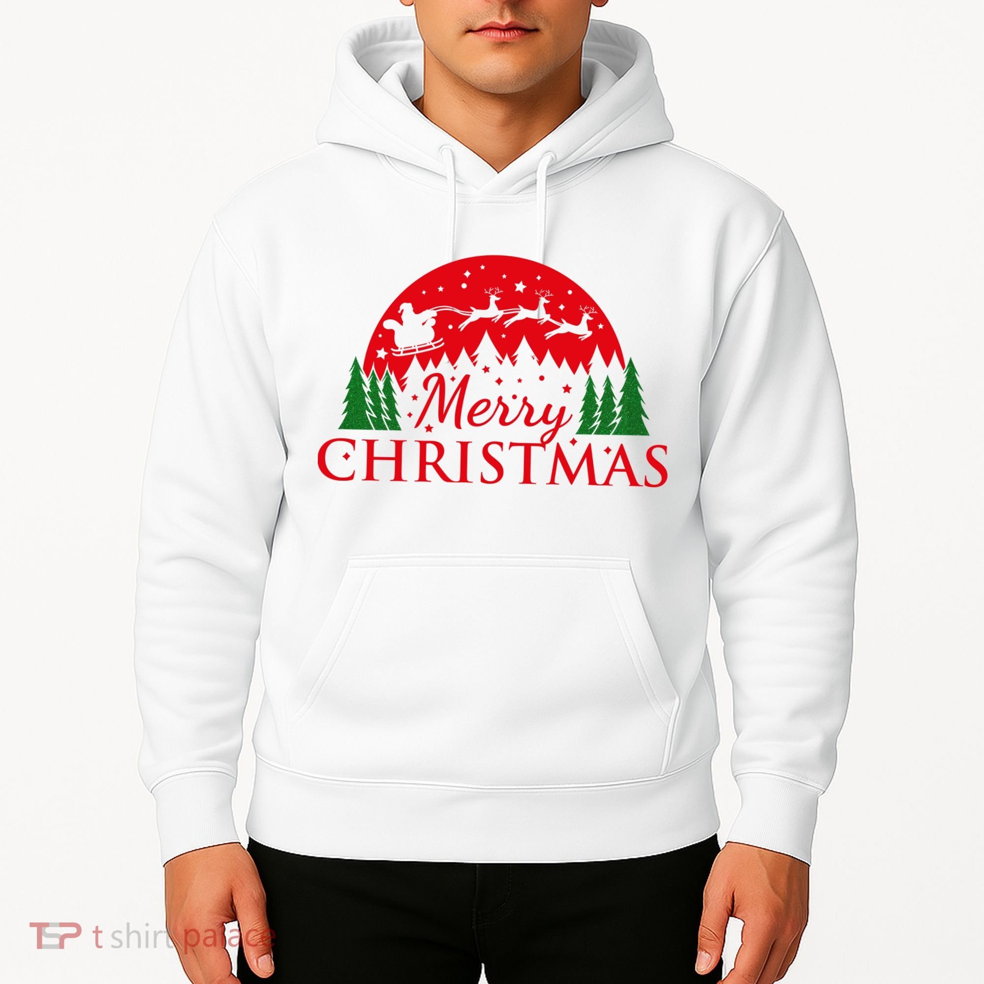 Merry Christmas Santa Reindeer Holiday Gift Hoodie