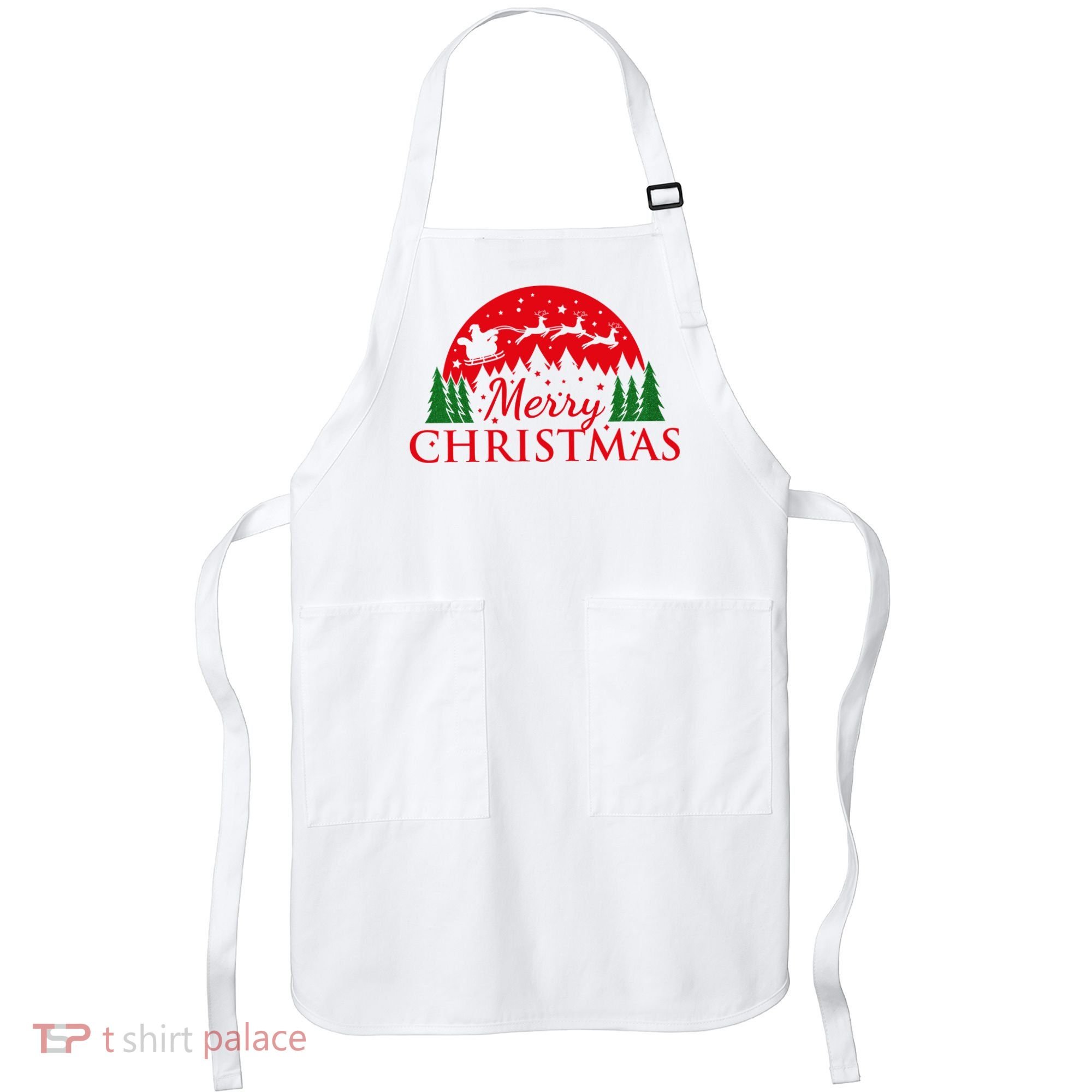Merry Christmas Santa Reindeer Holiday Gift Apron