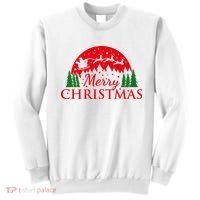 Merry Christmas Santa Reindeer Holiday Gift Sweatshirt thumb 0
