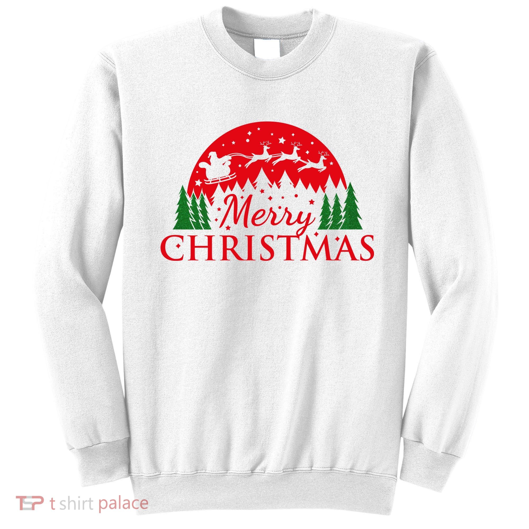 Merry Christmas Santa Reindeer Holiday Gift Sweatshirt