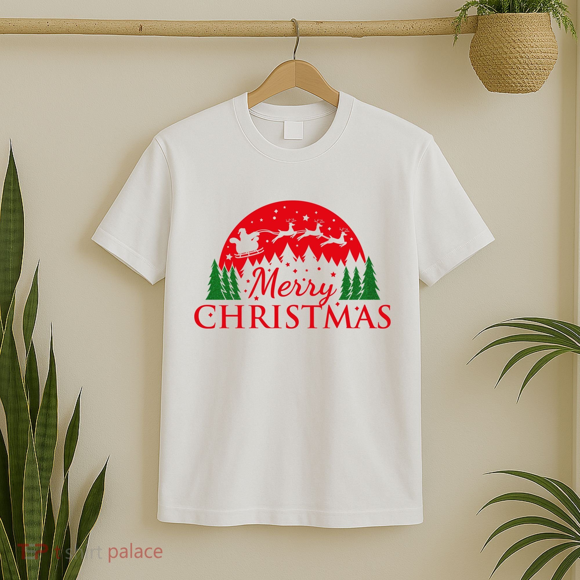 Merry Christmas Santa Reindeer Holiday Gift T-Shirt