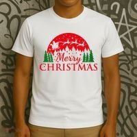 Merry Christmas Santa Reindeer Holiday Gift T-Shirt thumb 3
