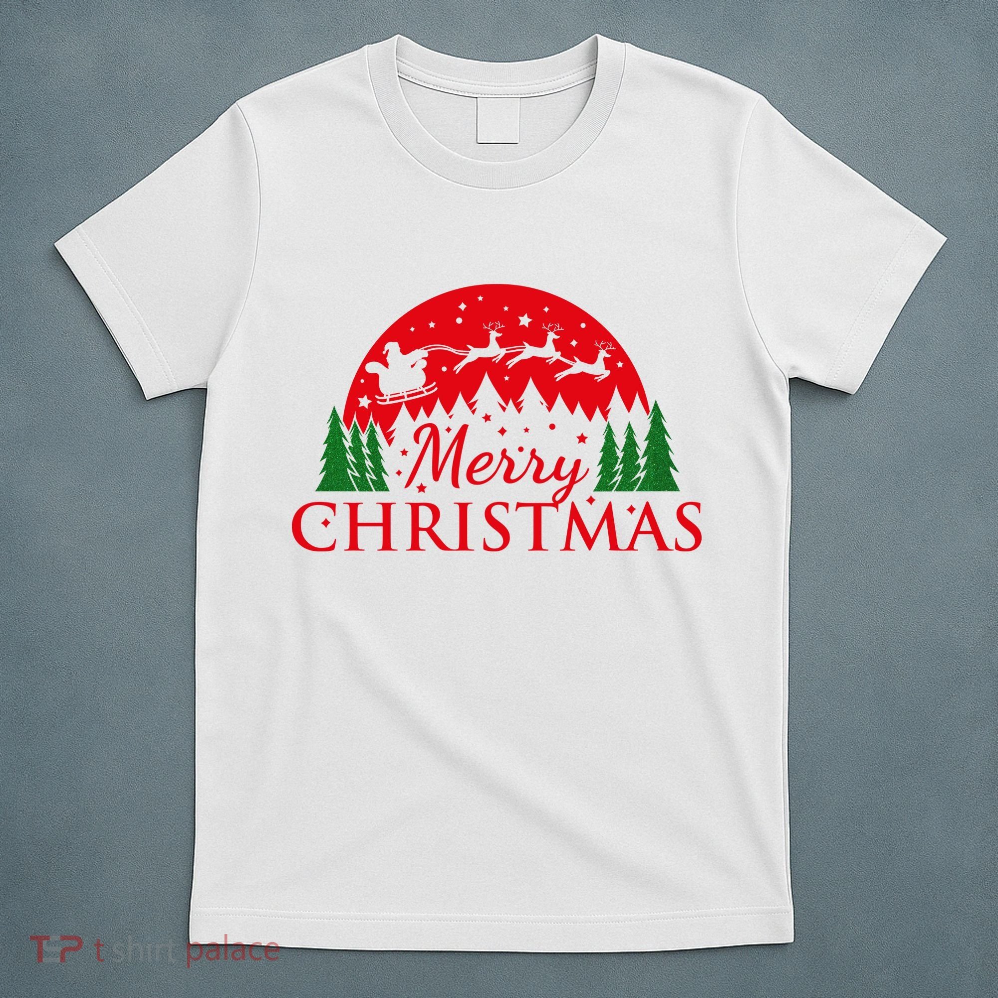 Merry Christmas Santa Reindeer Holiday Gift T-Shirt