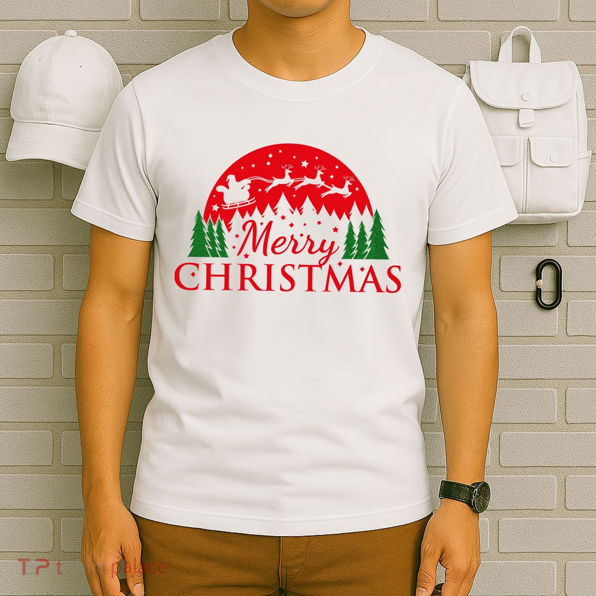 Merry Christmas Santa Reindeer Holiday Gift T-Shirt