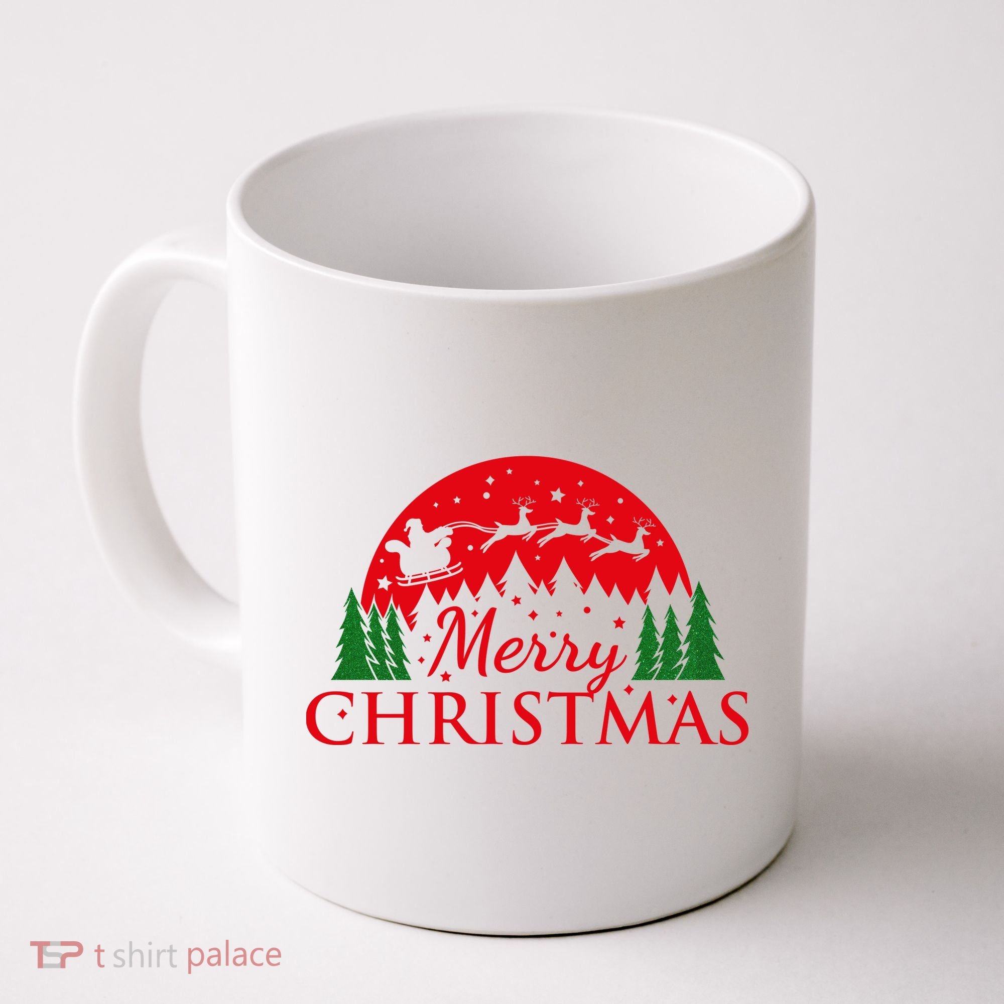 Merry Christmas Santa Reindeer Holiday Gift Coffee Mug