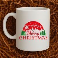 Merry Christmas Santa Reindeer Holiday Gift Coffee Mug thumb 2