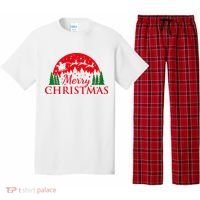 Merry Christmas Santa Reindeer Holiday Gift Pajama Set thumb 0