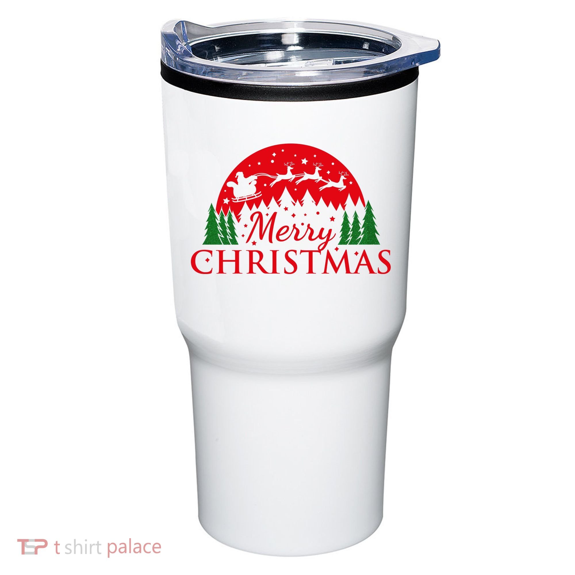 Merry Christmas Santa Reindeer Holiday Gift Tumbler